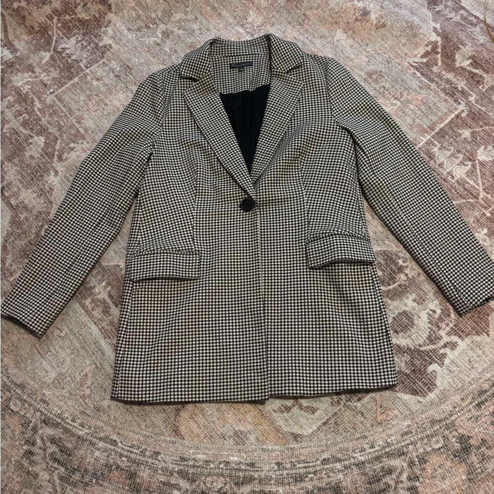 Adrianna Papell Houndstooth Black and White Blazer